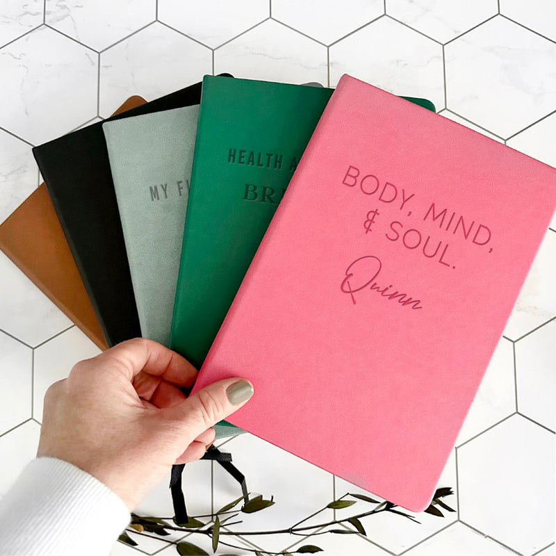 Personalized Leather Dot Journals - Fitness