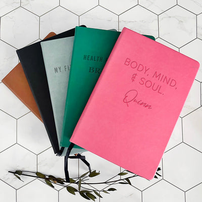 Personalized Leather Dot Journals - Fitness