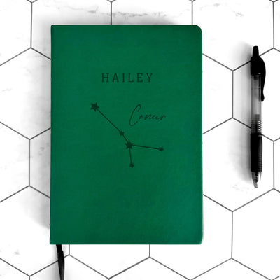 Personalized Leather Dot Journals - Zodiac