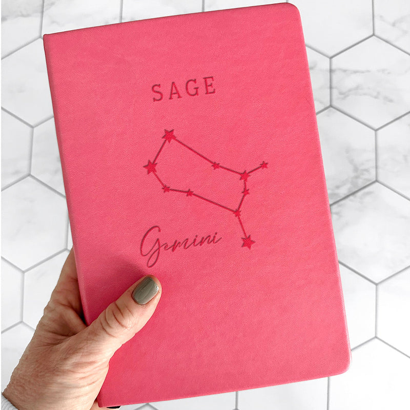 Personalized Leather Dot Journals - Zodiac