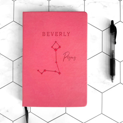 Personalized Leather Dot Journals - Zodiac
