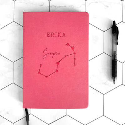 Personalized Leather Dot Journals - Zodiac
