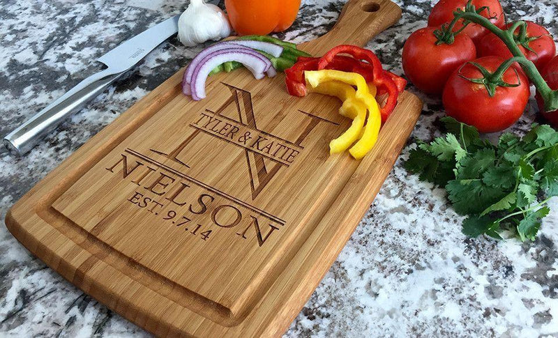 Academy Mortgage Personalized Large Handled Cutting board with Juice Grooves-FREE SHIP