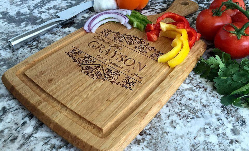Academy Mortgage Personalized Large Handled Cutting board with Juice Grooves-FREE SHIP
