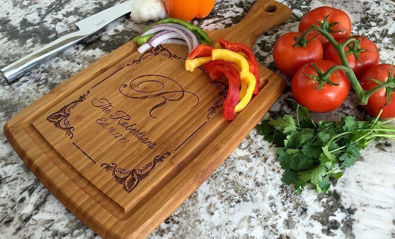 CMG Financial - Large Handled Cutting board with Juice Grooves