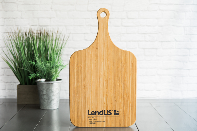 LendUS - Personalized Large Handled Bamboo Serving Boards