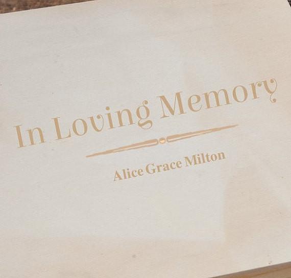Personalized Wooden Keepsake Box - In Loving Memory