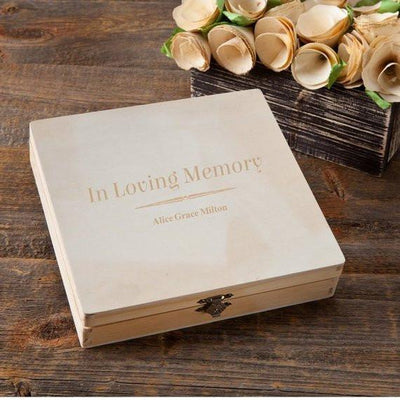 Personalized Wooden Keepsake Box - In Loving Memory