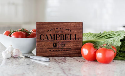 Corporate Gift Item - Beautiful 6 x 8 Mahogany Cutting Board - Modern Collection