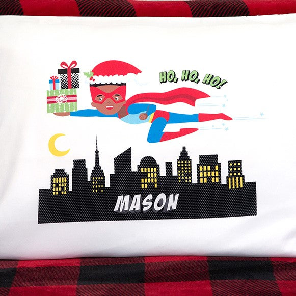 Personalized Christmas Boy Superhero Pillowcases