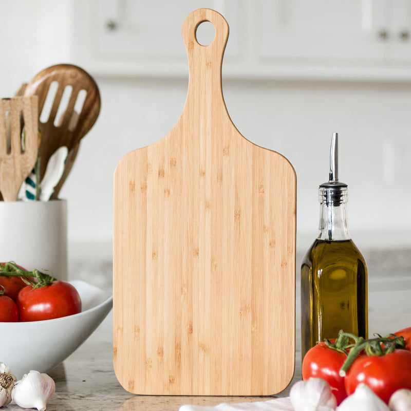 Corporate | Personalized Monogram Handled Bamboo Serving Boards