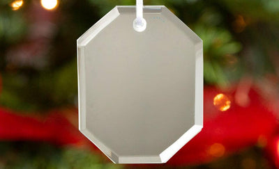 Personalized Octagon-Shaped Mirror Ornaments
