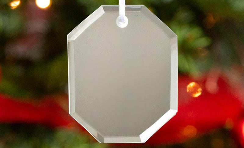 Personalized Octagon-Shaped Mirror Ornaments