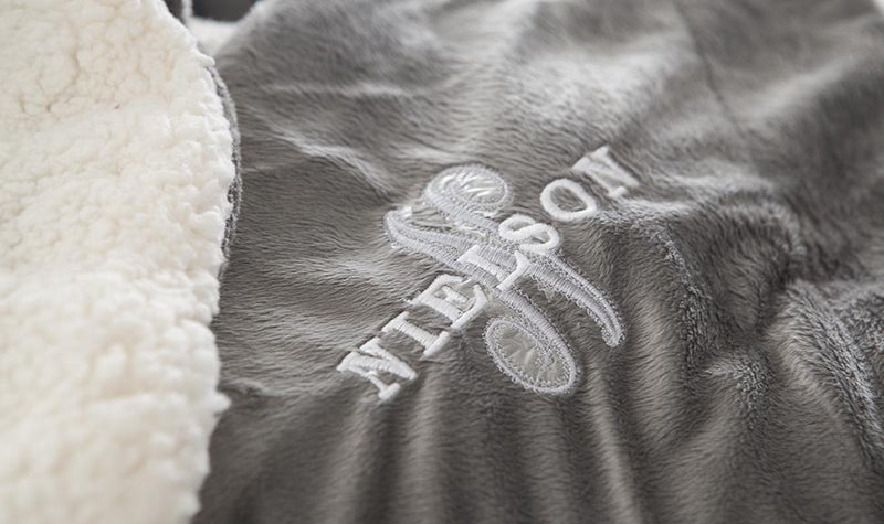 Corporate Gift Item - Embroidered Mink Sherpa Blanket - 2 Sizes