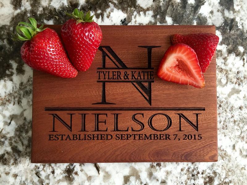 Personalized Beautiful 6 x 8 Mahogany Cutting Board - 11 Designs! - Qualtry Personalized Gifts
