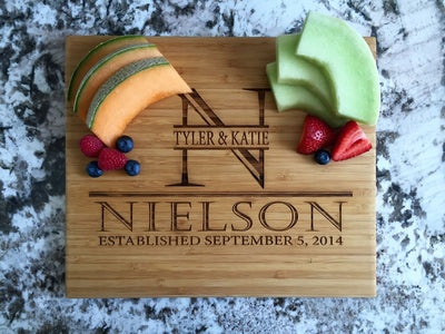 Qualtry Personalized Cutting Board 11x13 Bamboo - 11 Designs!