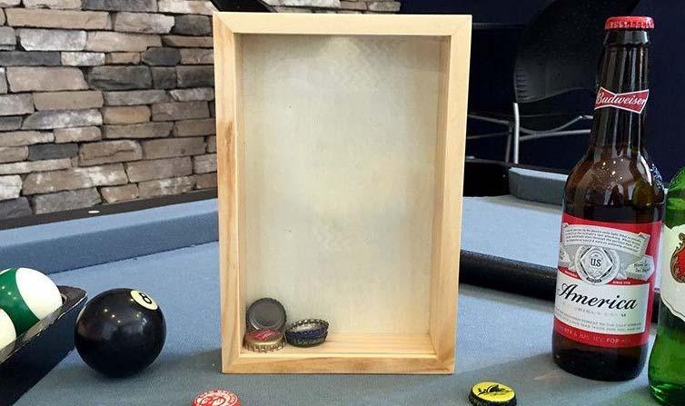 Personalized Beer Bottle Cap Shadow Box - Small