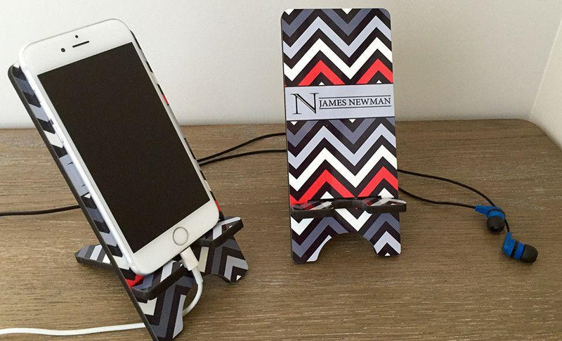 Personalized Cell Phone Stands - Chevron Pattern