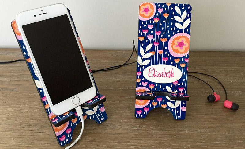 Personalized Cell Phone Stands - Flowers Pattern