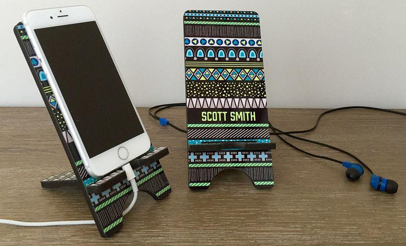 Personalized Cell Phone Stands - Geometric Shapes