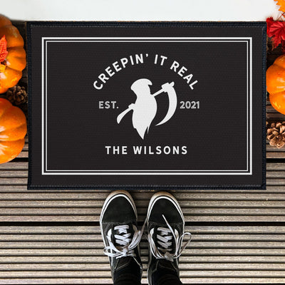 Personalized Creepin' It Real Halloween Door Mats