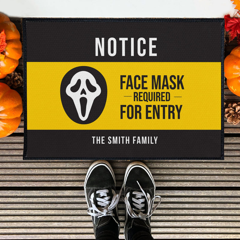 Personalized Halloween Mask Door Mats