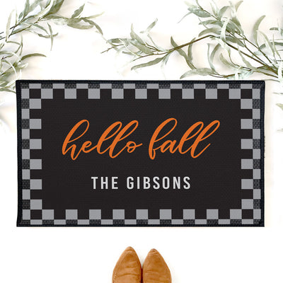 Personalized Hello Fall Autumn Door Mats