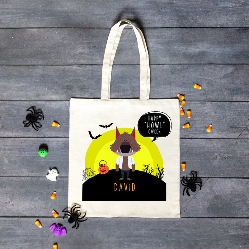 Personalized Happy "Howl" Oween Halloween Tote Bag