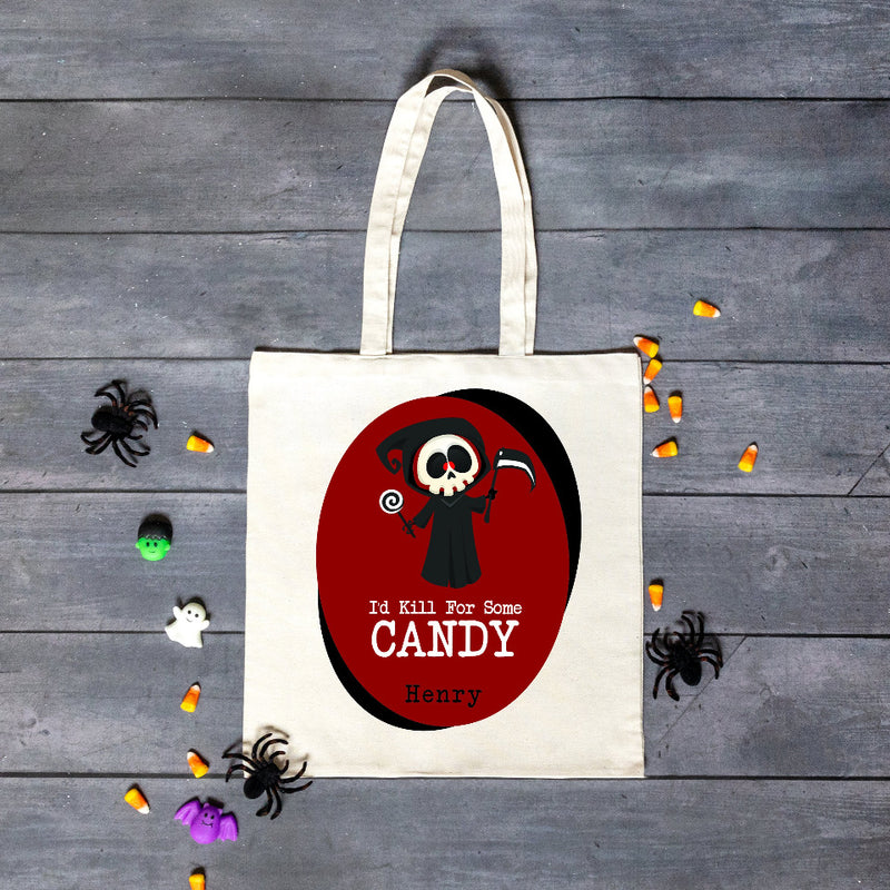 Personalized Kill for Some Candy Halloween Tote Bag