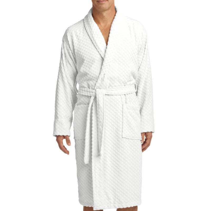 Checkered Terry Shawl Collar Robe. R103