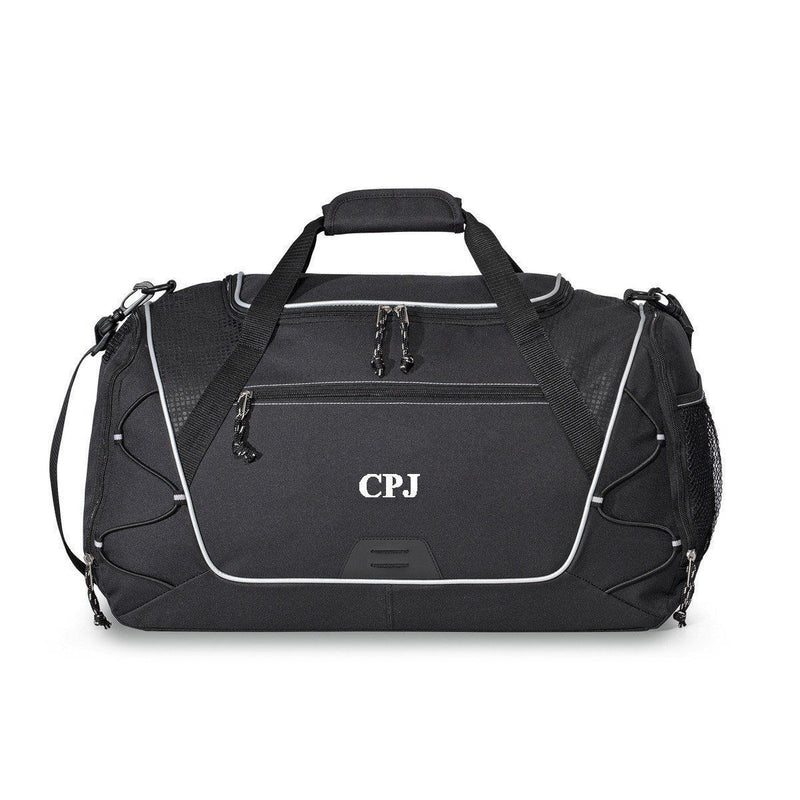 Personalized Duffle and Gym Bag - Weekend Bag - Black - JDS