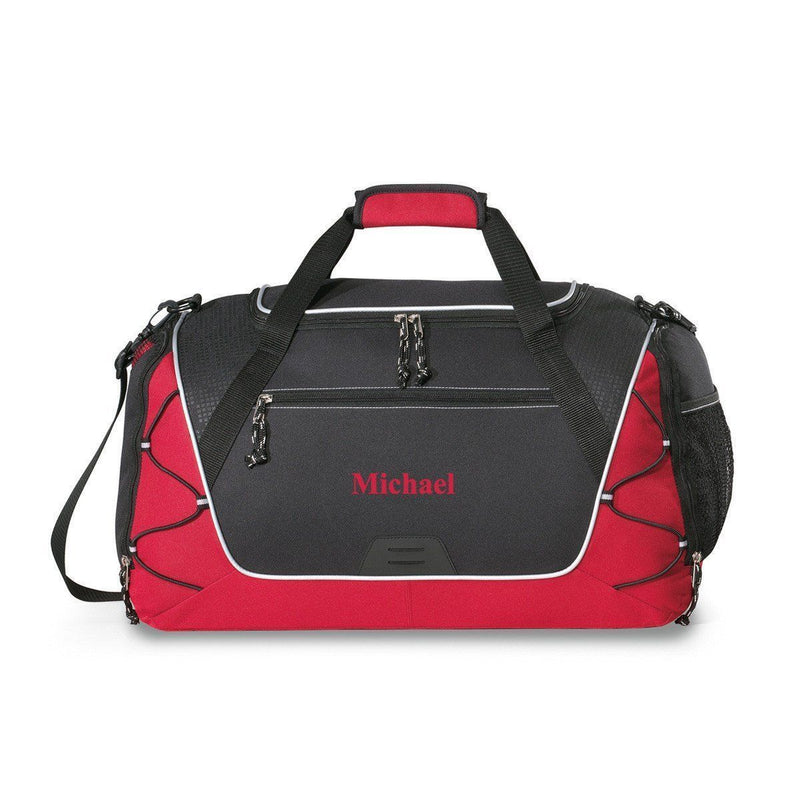 Personalized Duffle and Gym Bag - Weekend Bag - Red - JDS
