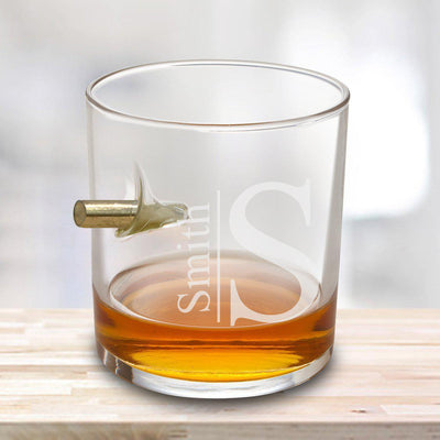 Personalized Bullet Whiskey Glass - Lowball Whiskey Glass - modern - JDS