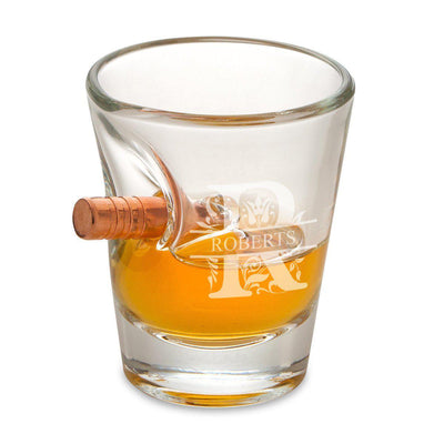 Personalized Bullet Shot Glass - 1.5 oz. - Filigree - JDS