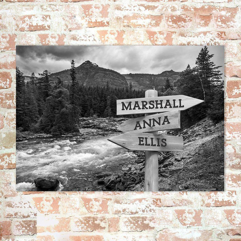 Corporate | Personalized River Canvas Print with Family Names