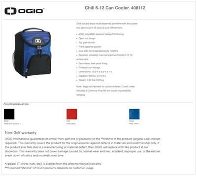 Personalized OGIO Chill 6-12 Can Cooler