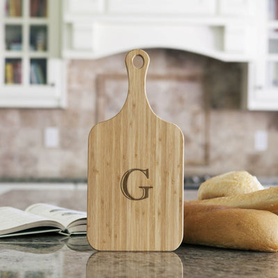 Corporate | Personalized Monogram Handled Bamboo Serving Boards