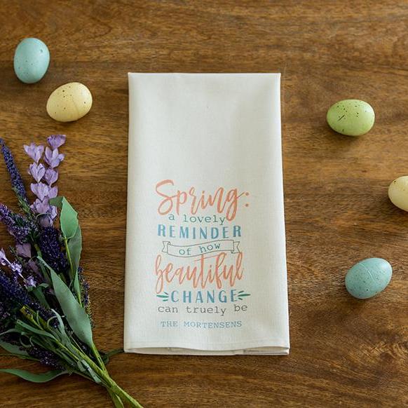 Personalized Spring Tea Towels