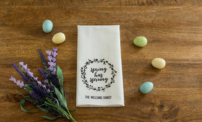 Personalized Spring Tea Towels
