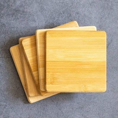 Personalized Thick Bamboo Coasters