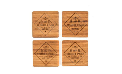 Personalized St. Patrick’s Day Bamboo Coasters – Set of Four