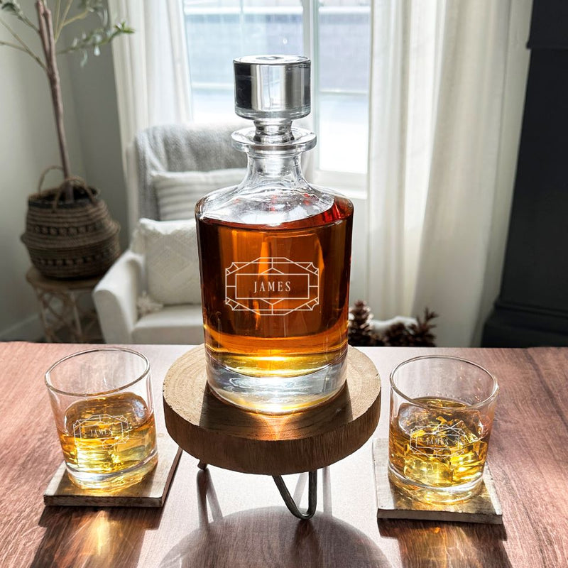 Personalized 30 oz. Glass Decanter - Modern Designs