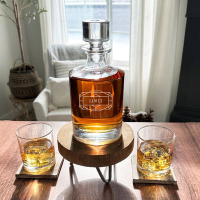 Personalized Kingsport 30 oz. Decanter Set with 2 Whiskey Glasses - Modern Designs