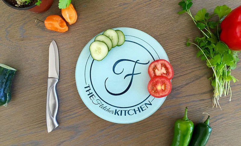 Personalized Tempered Glass Round Cutting Boards
