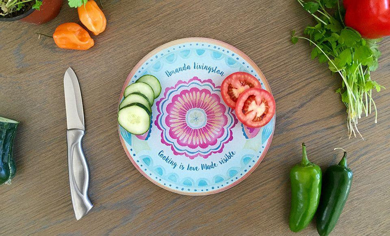 Personalized Tempered Glass Round Cutting Boards