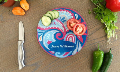 Personalized Tempered Glass Round Cutting Boards