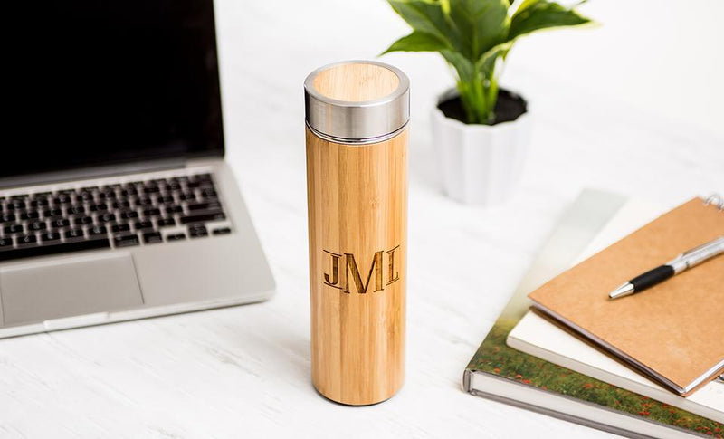 Corporate Gift Item -  Personalized Insulated Bamboo Water Bottles