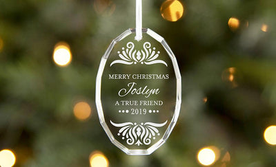 Personalized Oval-Shaped Crystal Ornaments