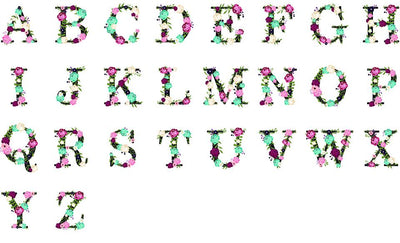 Floral Alphabet Throw Pillow Covers (Non-Personalized)