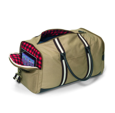 Personalized Khaki Duffle Bag - Heavy Canvas Gym Bag - - JDS